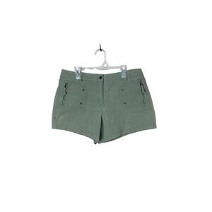 Y2K‎ Green Button Closure Front Zipper Pockets Casual Shorts Womens Size 8